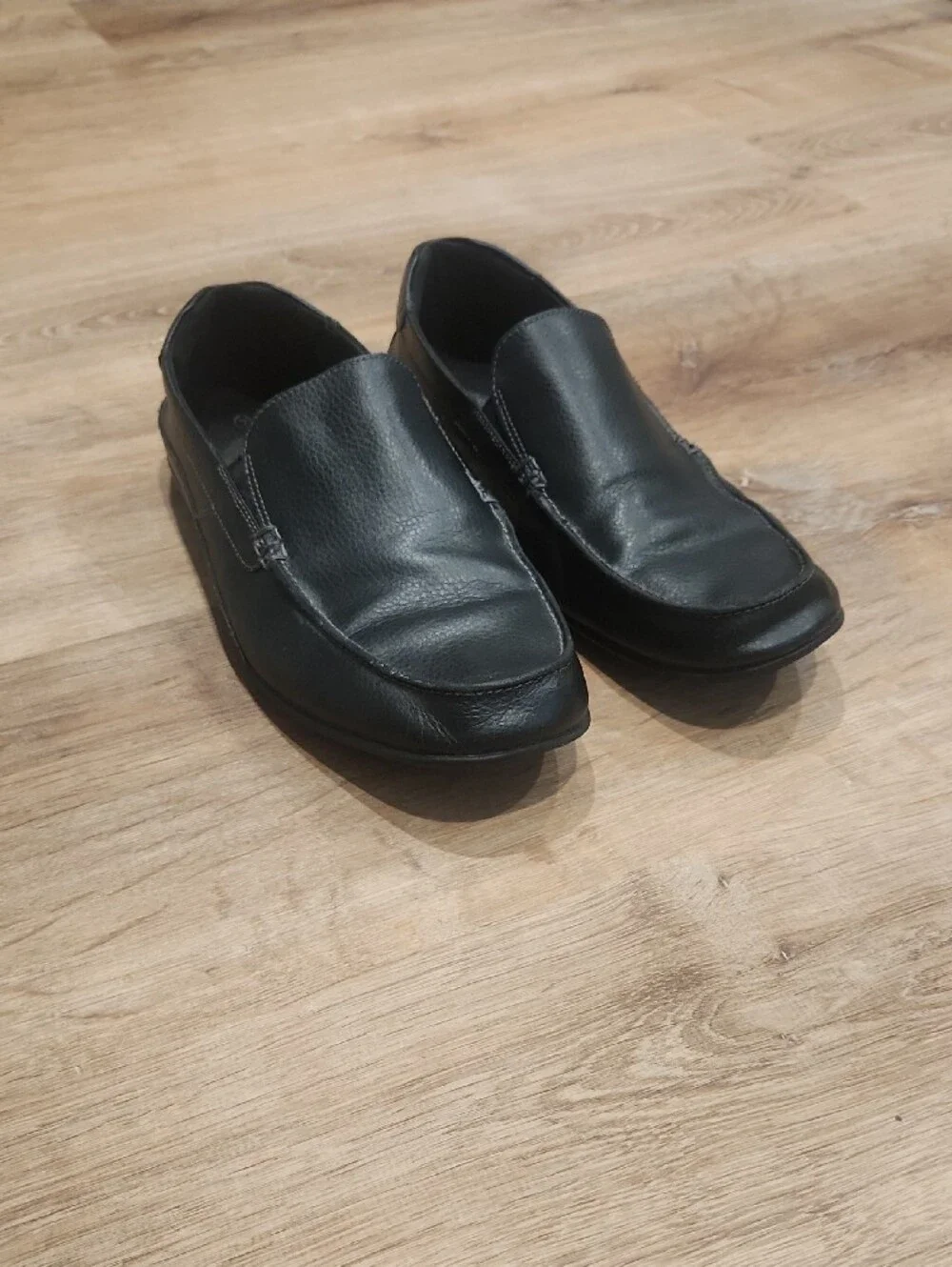 Rockport Black Leather Slip-On Driving Loafers